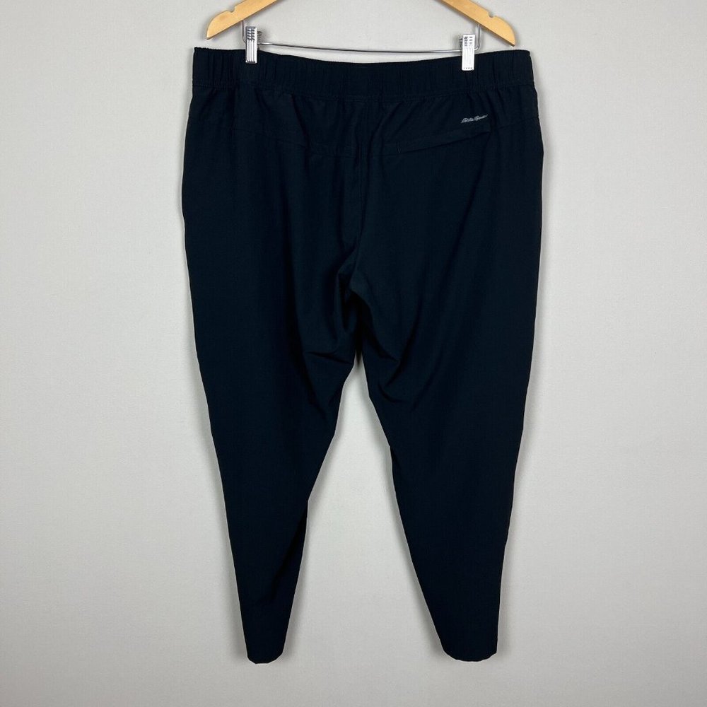 EDDIE BAUER Traveler Pants‎ Womens XL Black Pull On Elastic Waist Stretch Active - Picture 5 of 15
